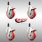 Service Caster 5 Inch 316SS Red Poly Swivel 1-1/4 Inch Expanding Stem Caster Set Lock Brake SCC-SS316TTLEX20S514-PPUB-RED-114-4 - alternate 3